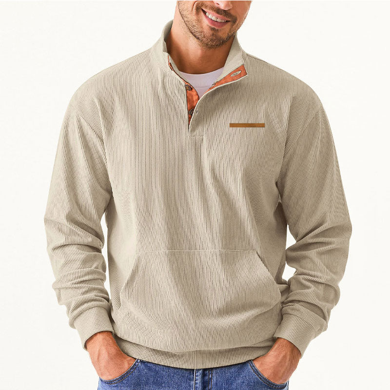 Herren Hochwertiger Pullover mit halbem Reißverschluss und komfortabler Passform EB