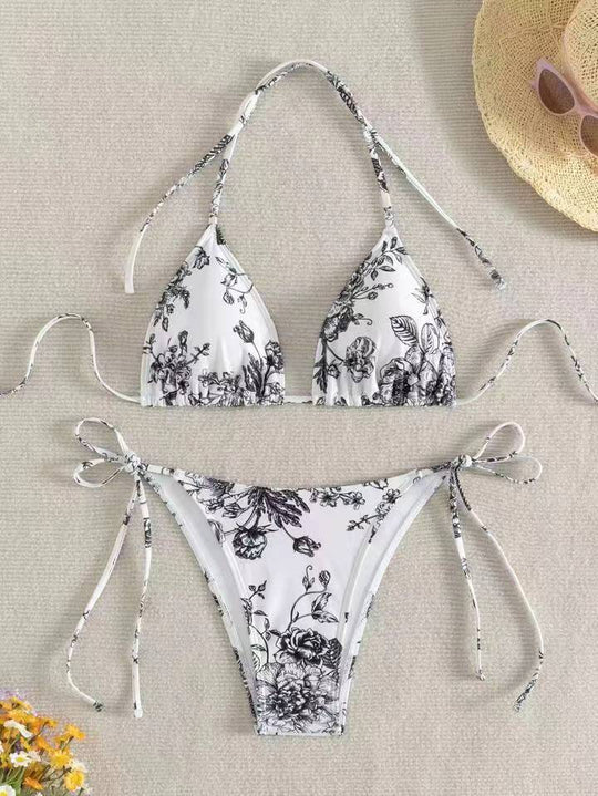 Damen Elegantes Triangel-Bikini-Set mit herausnehmbaren Polstern EB