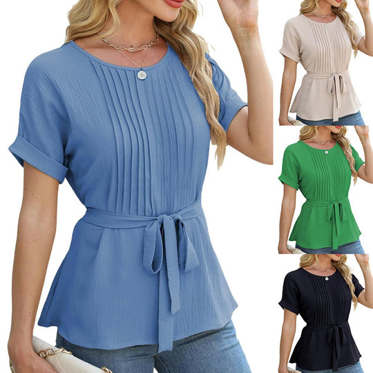 Damen Bluse mit Falten EB