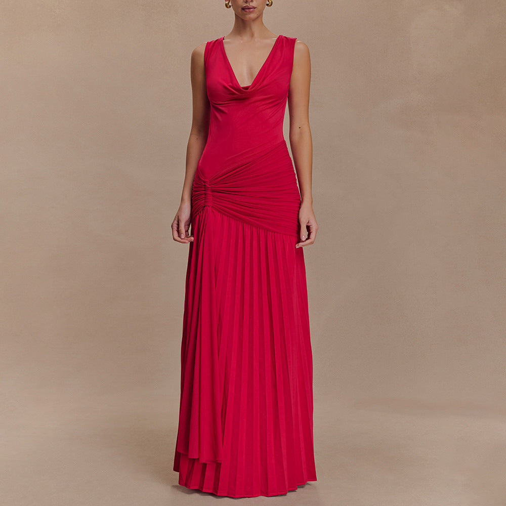 Damen Elegantes Maxikleid mit raffiniertem Wickeldetail EB