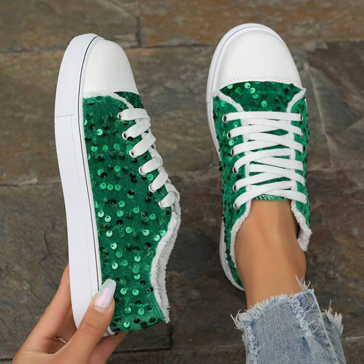 Damen Glamouröse Sneakers mit funkelnden Pailletten EB