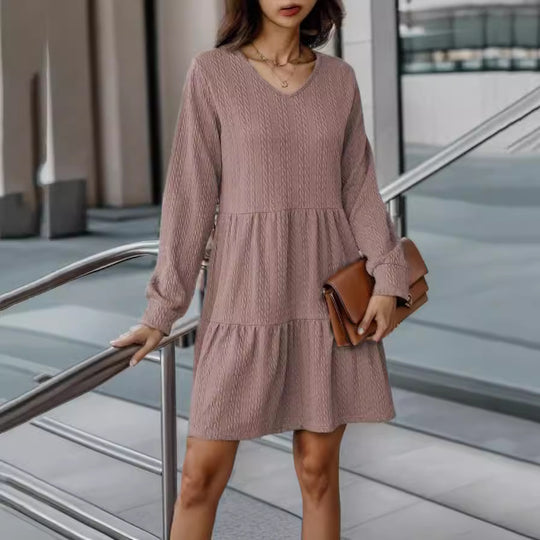 Damen Kleid im lässigen A-Linien Schnitt mit feiner Struktur EB