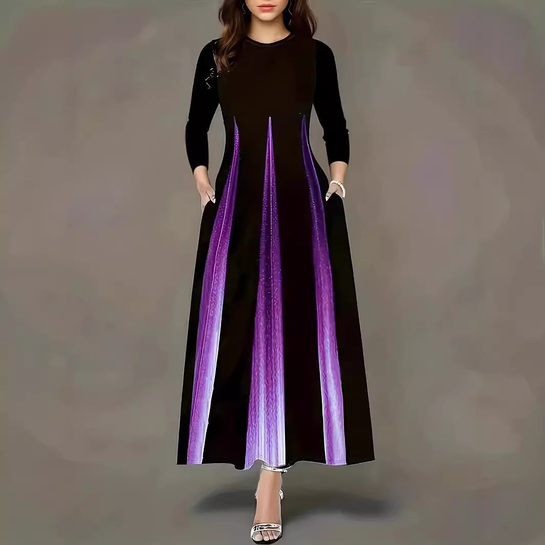 Damen Maxikleid mit seitlichen Einsätzen und praktischen Taschen EB