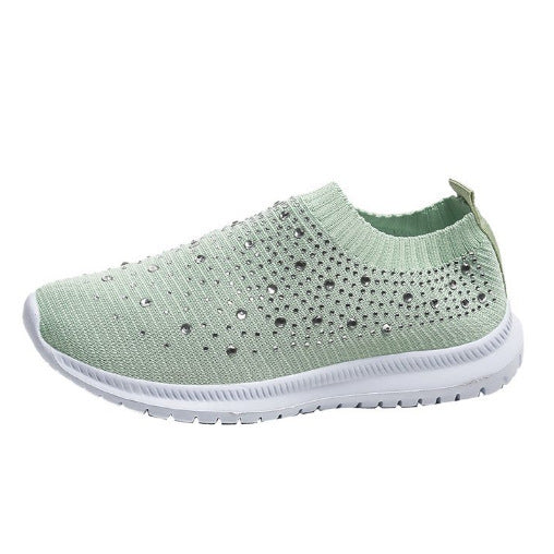 Damen Glitzernde Slip-On Sneaker mit atmungsaktivem Obermaterial und rutschfester Sohle EB