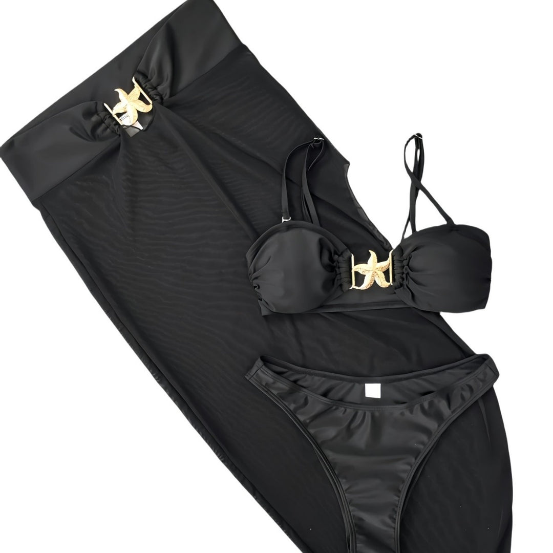 Damen Bikiniset mit transparentem Rock EB