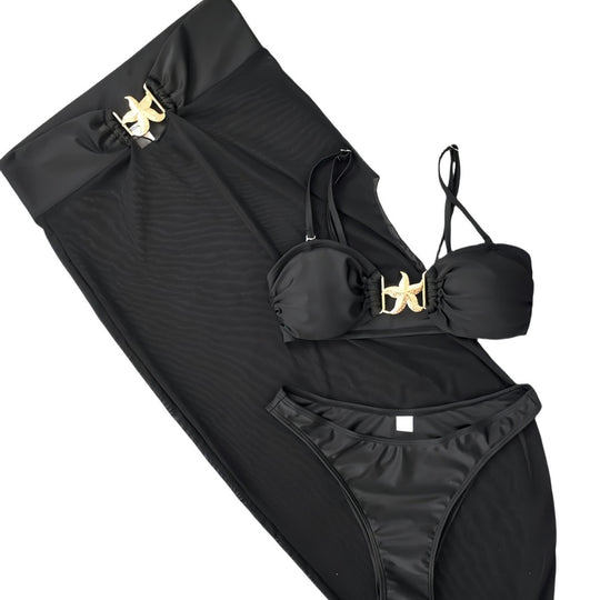 Damen Bikiniset mit transparentem Rock EB