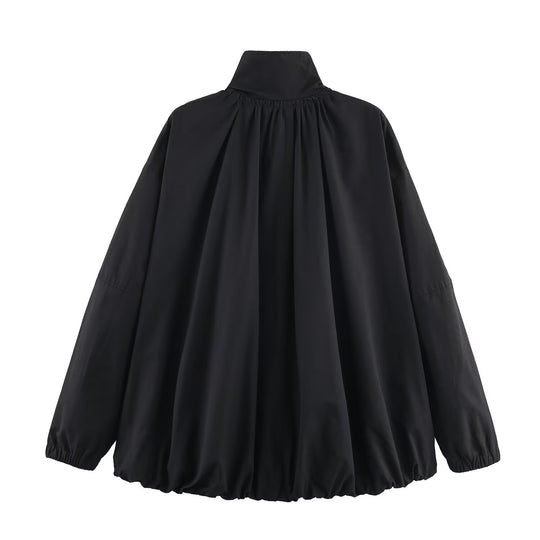 Damen modische Übergangsjacke mit hohem Kragen und lässigem Schnitt EB