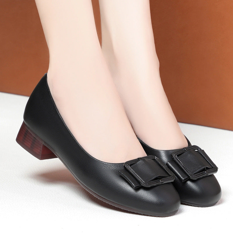 Damen Komfortable und elegante Ballerinas mit modischem Schnallen-Detail EB