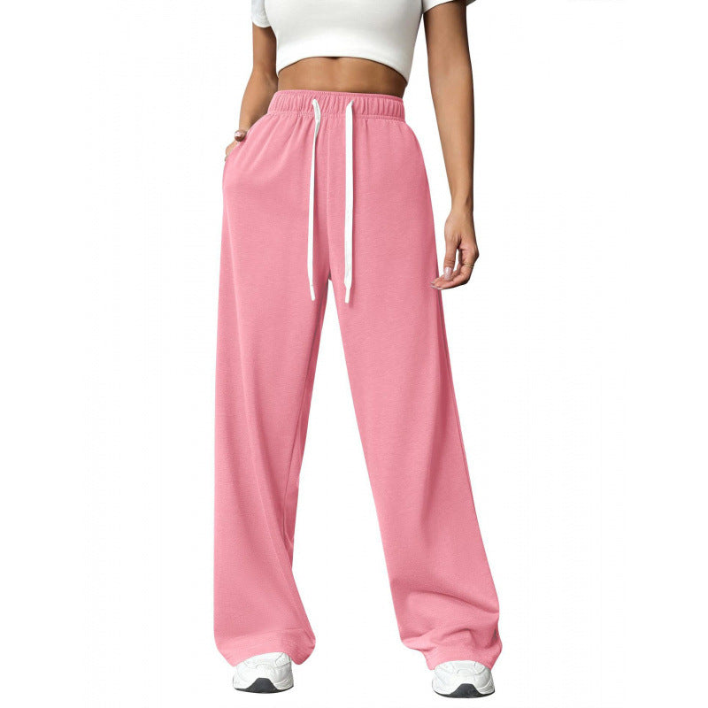 Damen Bequeme und lässige Freizeithose mit weitem Schnitt und elastischem Bund EB