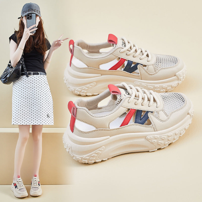 Damen Sportliche Chunky Sneakers mit atmungsaktiver Mesh-Oberfläche und rutschfester Sohle EB
