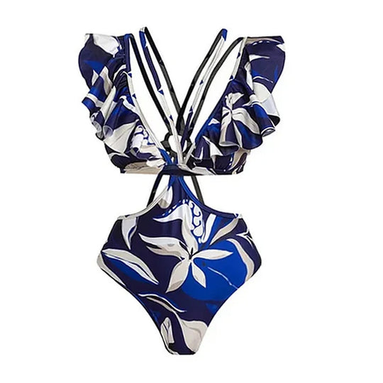 Damen Bikiniset mit elegantem Oberteil und fließendem Maxiröckchen EB