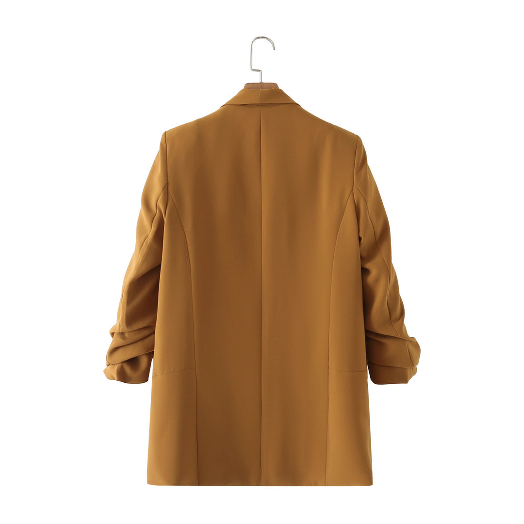 Damen eleganter Blazer mit gekrempelten Ärmeln und praktischen Taschen EB