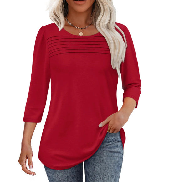 Damen Elegant geschnittenes Oberteil mit gerafften Details EB
