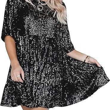 Damen Abendkleid mit funkelnden Pailletten EB