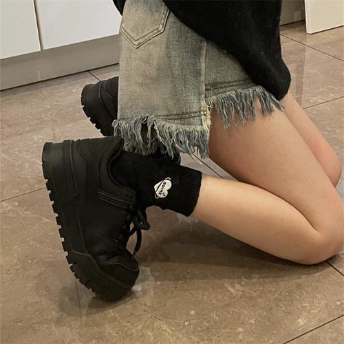 Damen Chunky Sneakers mit rutschfester Sohle und atmungsaktivem Obermaterial EB