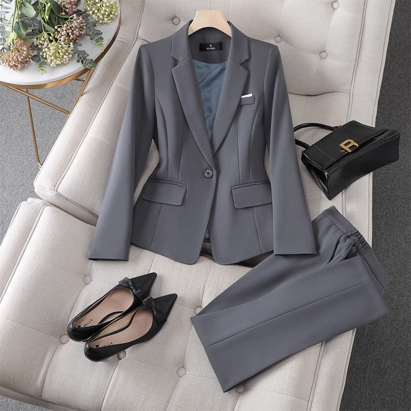 EB | Blazer Satz Taillierte Passform Einreiher Gerade Hose Formelles OutPassform