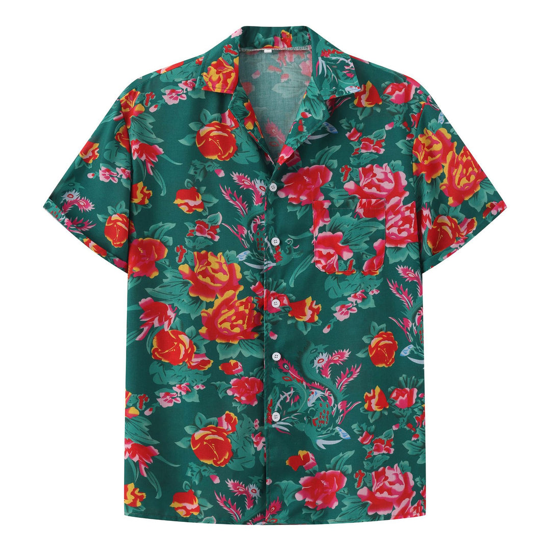 Damen Sommerliches Set mit floralem Kurzarmhemd und Shorts EB