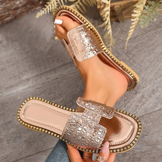Damen Riemchen-Sandalen mit attraktiver Lederoptik und geschmackvollen Akzenten EB