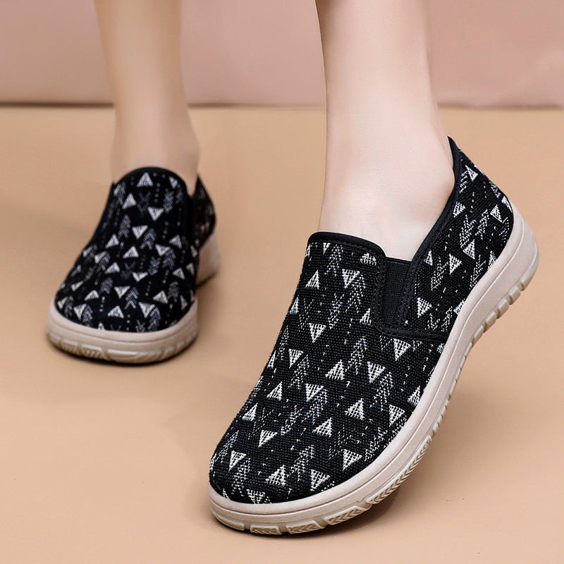 Damen Bequeme Slip-On Schuhe mit farbenfrohem Muster EB
