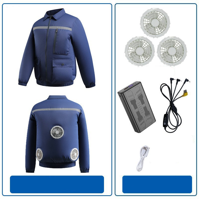 Herren nan belüftete Arbeitsjacke mit integrierten Lüftern, USB-Stromanschluss und reflektierenden Einsätzen EB