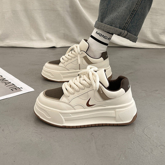 Damen modische Sneaker mit hohem Plateau und atmungsaktiver Obermaterial von EB