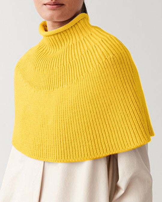 Damen Strickcape mit hochgeschlossenem Kragen EB