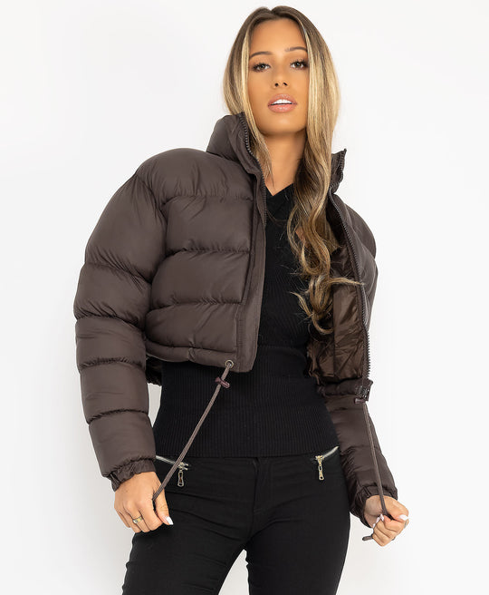 Damen stylische, kurz geschnittene Steppjacke EB