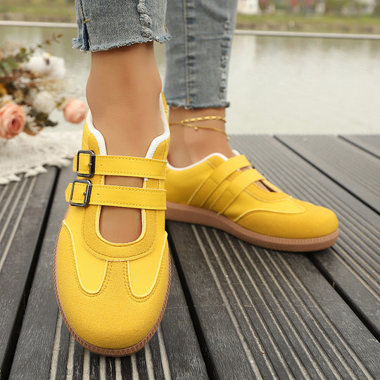 Damen Komfortable Sneakers mit doppeltem Klettverschluss EB
