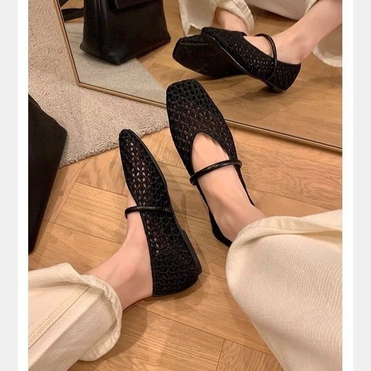 Damen Ballerina mit elegantem Riemchen EB