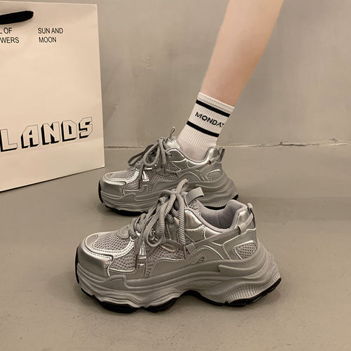 Damen Sneakers im urbanen Chunky-Stil mit atmungsaktiver Mesh-Oberfläche und komfortabler Dämpfung EB