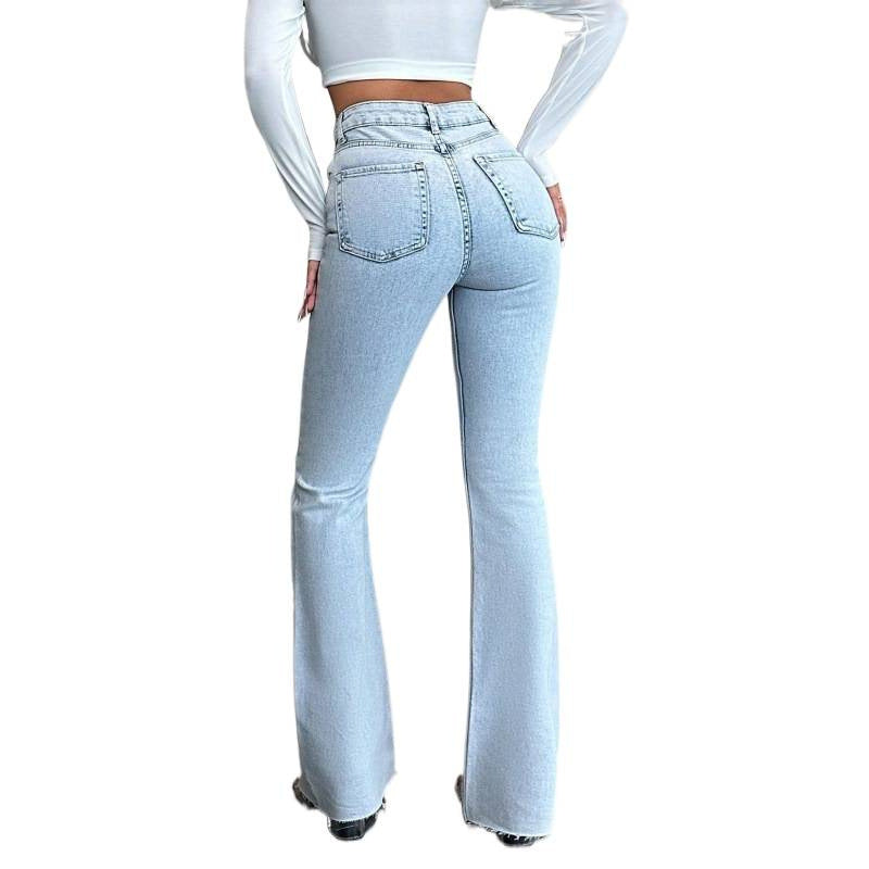 Damen Flared Jeans mit hohem Bund und lässigem Schnitt EB