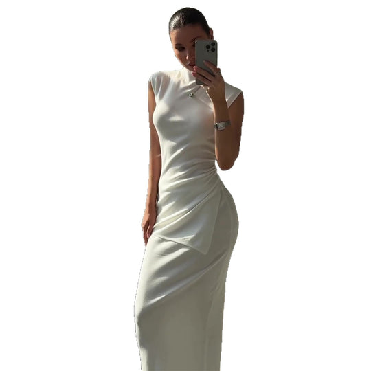 Damen Langarm Kleid mit asymmetrischem Schnitt EB