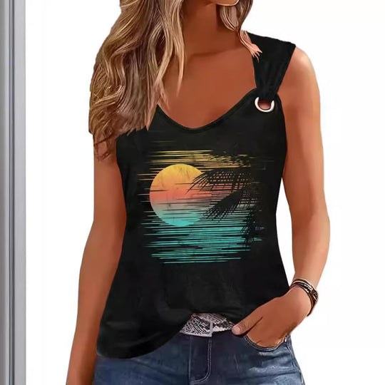 Damen Tanktop mit einzigartigem Grafikdruck und lässigem Schnitt EB