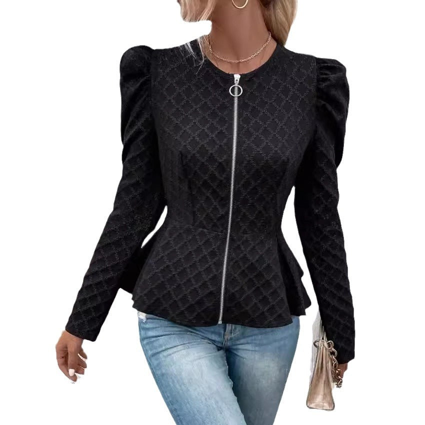 Damen modischer Blazer mit Puffärmeln EB