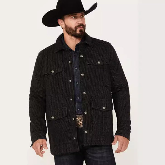 Herren modische Flanelljacke mit doppelten Brusttaschen EB