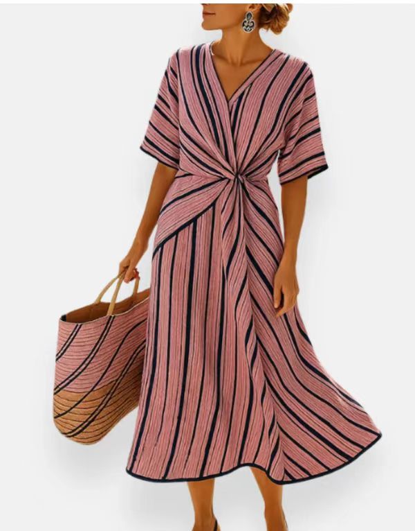 Damen Maxi-Kleid mit einzigartigem Wickeldesign EB