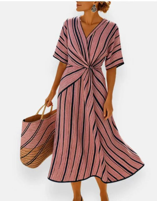 Damen Maxi-Kleid mit einzigartigem Wickeldesign EB