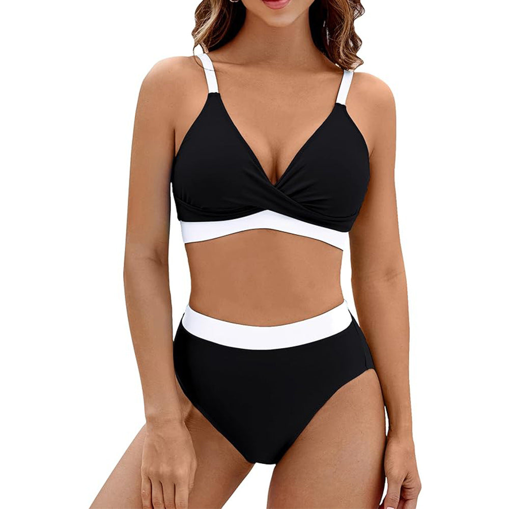 Damen Sportlicher Bikini mit modischem Wickeldesign EB