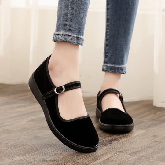 Damen Bequeme Velours-Schuhe EB
