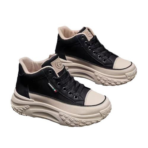 Damen Hohe Plateau Sneakers mit trendiger Silhouette und rutschfester Sohle EB