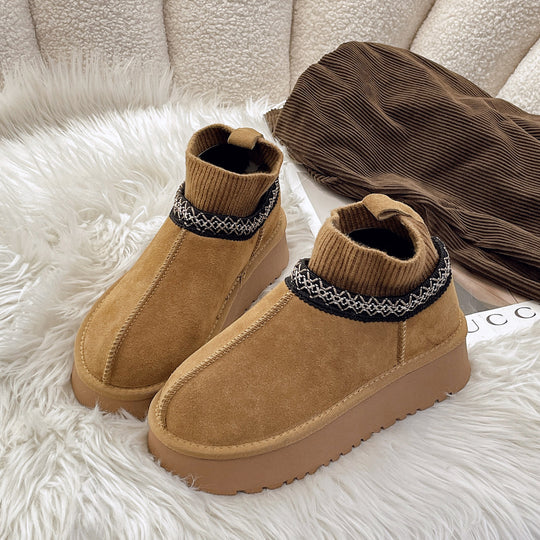 Damen modische Ankle Boots mit elastischem Kragen und rutschfester Sohle EB
