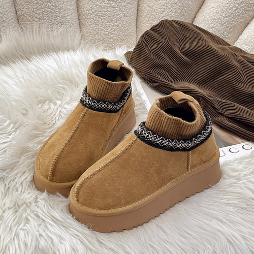 Damen modische Ankle Boots mit elastischem Kragen und rutschfester Sohle EB