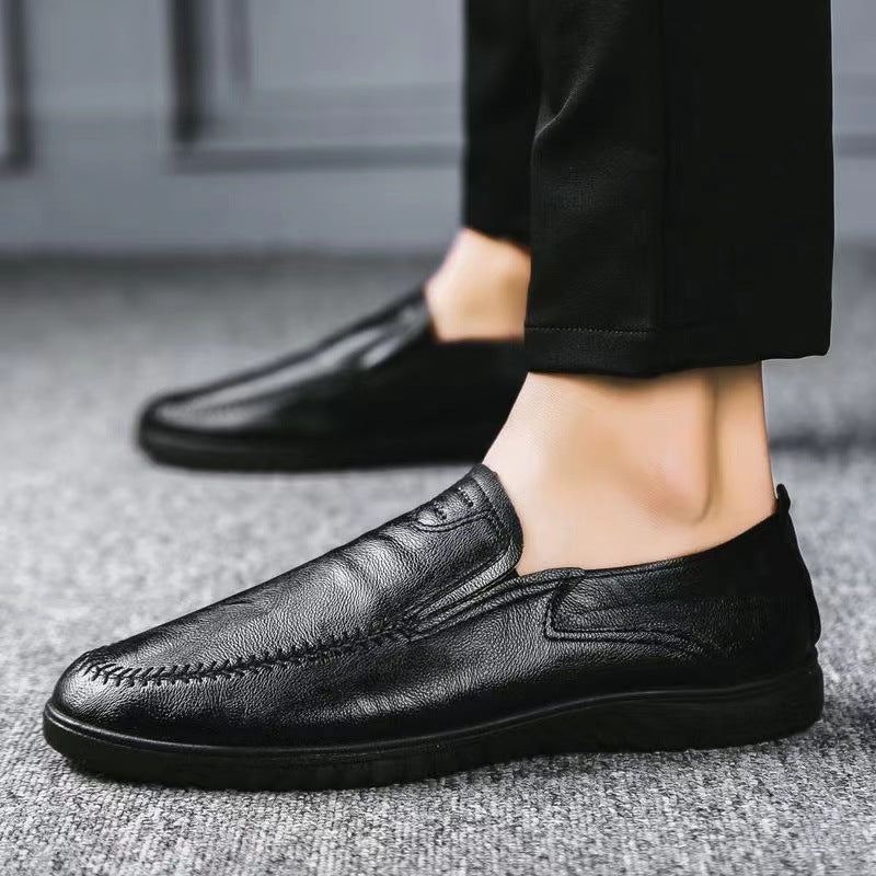 Herren Bequeme Leder Slipper Schuhe EB