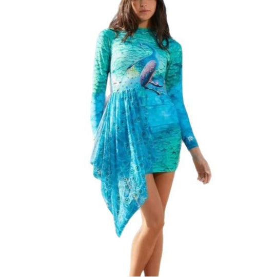 Damen Elegantes Strandkleid mit asymmetrischem Design EB