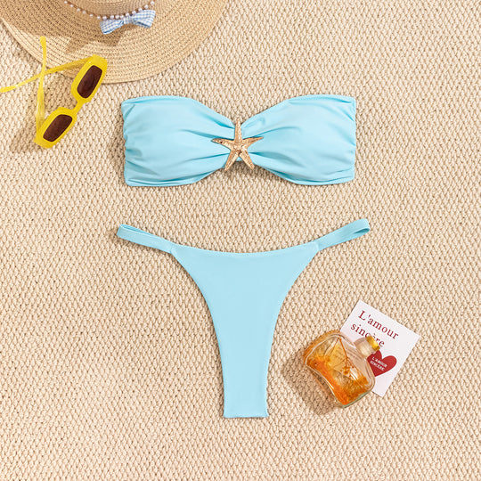 Damen Bandeau-Bikini mit strassbesetztem Stern EB
