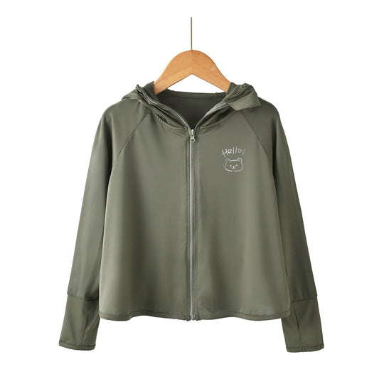 Damen Leichte und atmungsaktive Kapuzenjacke mit verspieltem Design EB