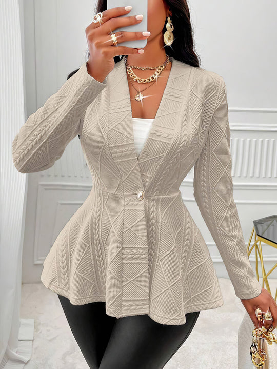 Damen modischer Blazer mit strukturiertem Design und taillierten Details EB