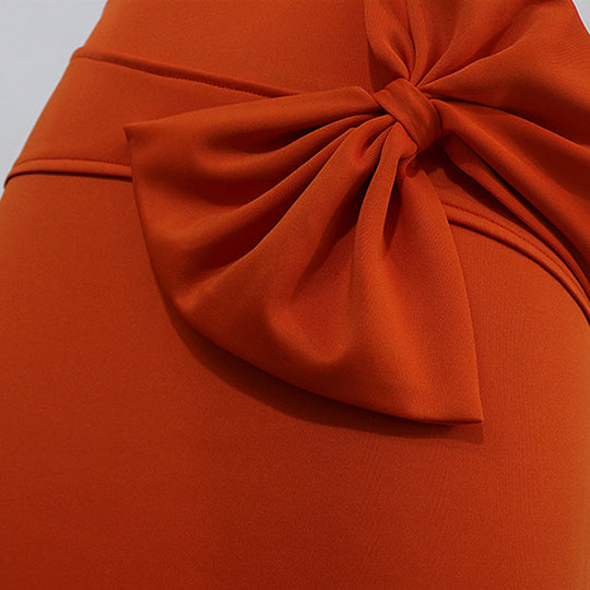 Damen eleganter Bleistiftrock mit raffiniertem Schleifen-Detail EB