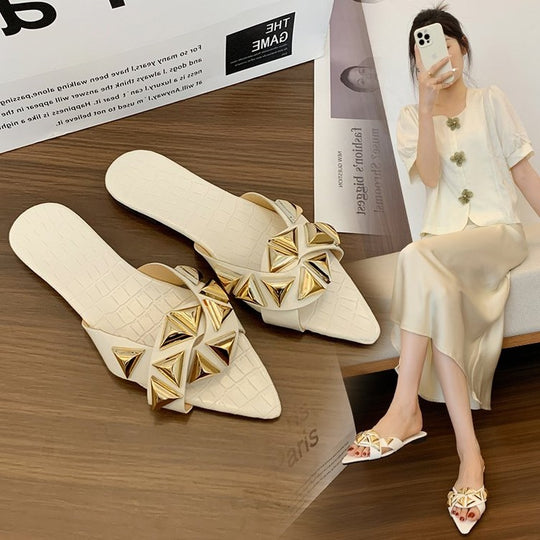 Damen Riemchen-Sandalen mit dekorativem Geometrie Design EB