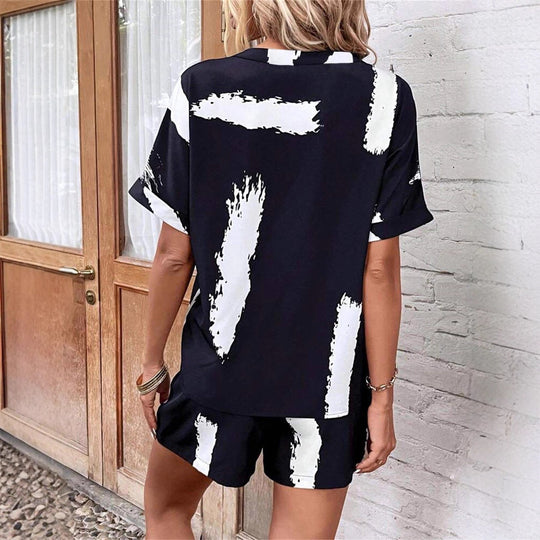 Damen geschnittener Sommer-Jumpsuit mit elegantem V-Ausschnitt und praktischen Taschen EB